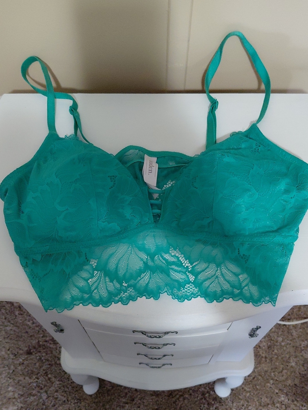 Auden Teal Lace Longline Bralette